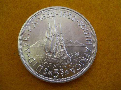 1652-1952 South Africa 5 Shilling Coin, Proof Like Condition
